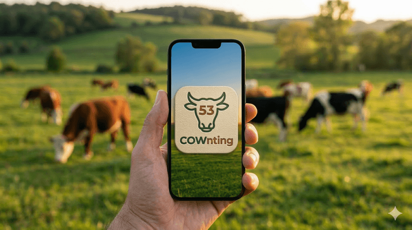 Vista de la app COWnting en el celular
